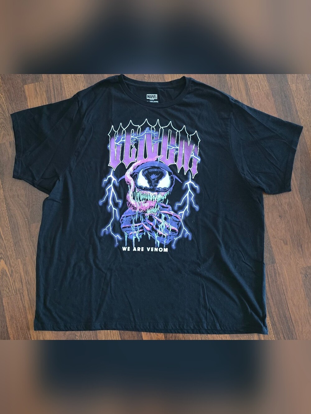 Marvel Venom Graphic Tee - Black with Purple and Blue Accents 3XL